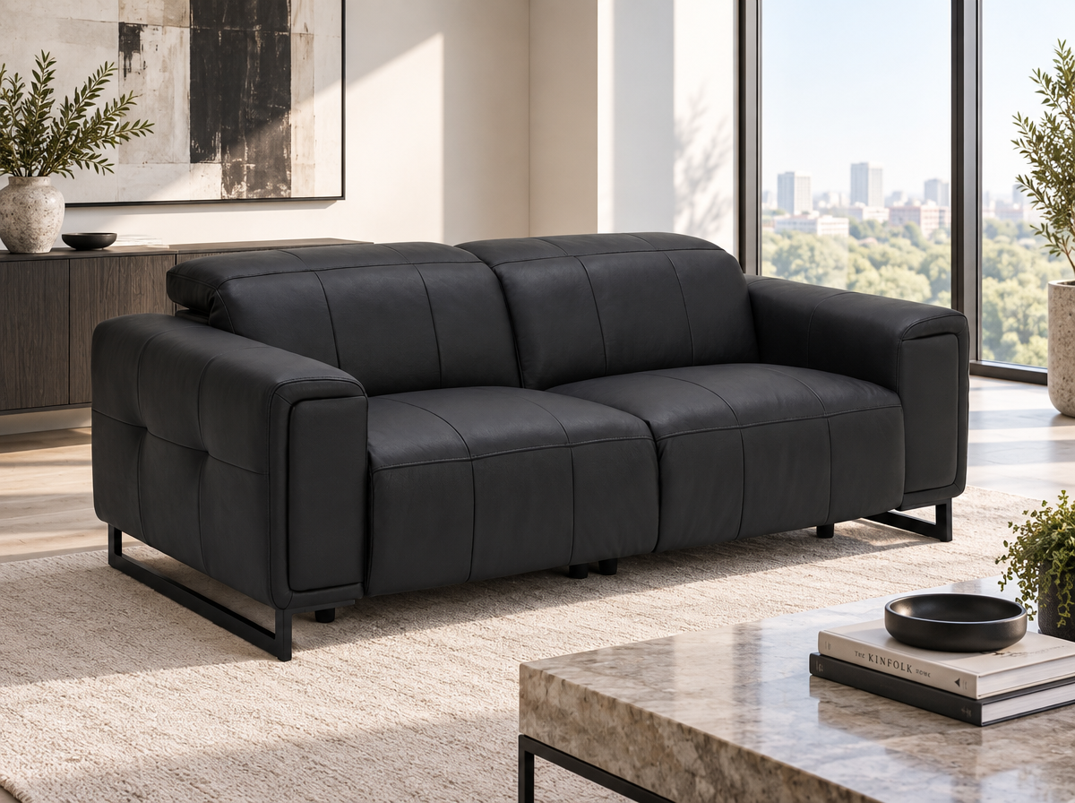 Richmond Electric Recliner Sofa Black 3 Seater