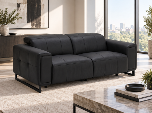 Richmond Electric Recliner Sofa Black 3 Seater