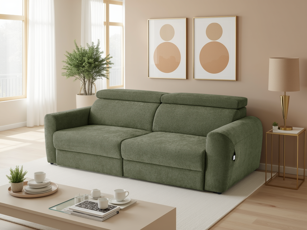 Dakota Electric Sofabed Green 3 Seater