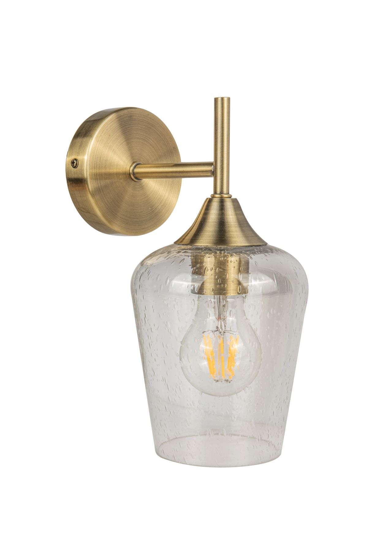 Vino 1 Light Satin Chrome/Antique Brass Wall Light