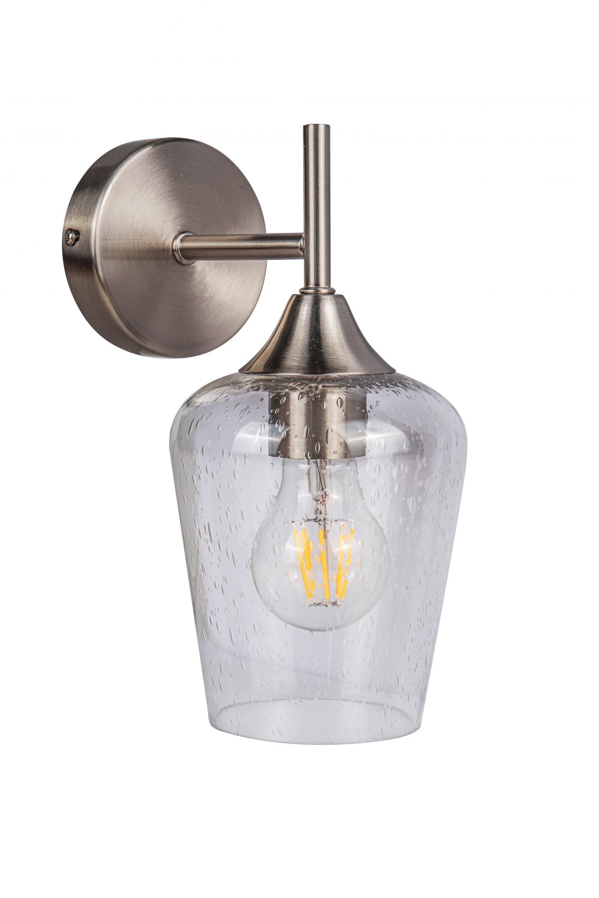Vino 1 Light Satin Chrome/Antique Brass Wall Light