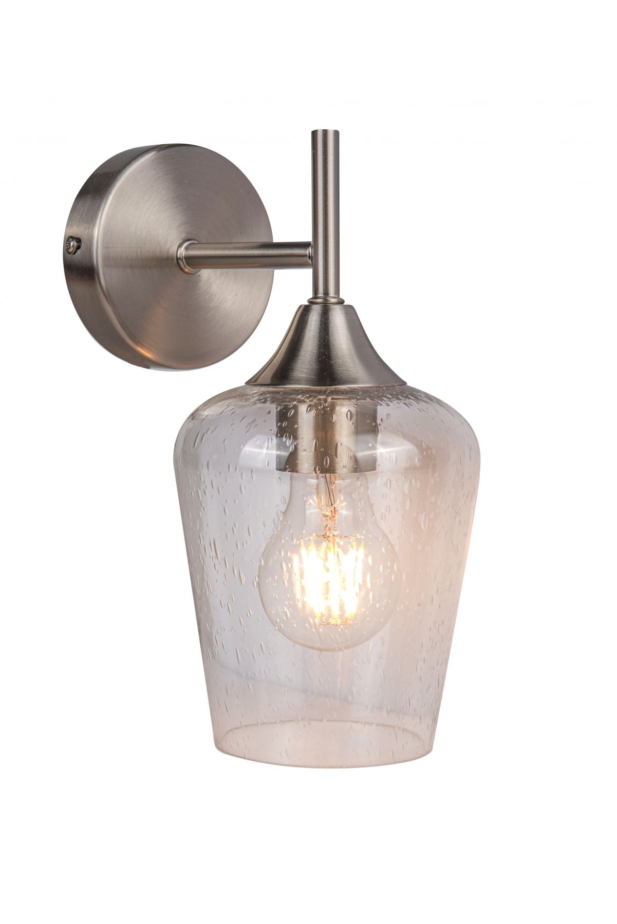 Vino 1 Light Satin Chrome/Antique Brass Wall Light