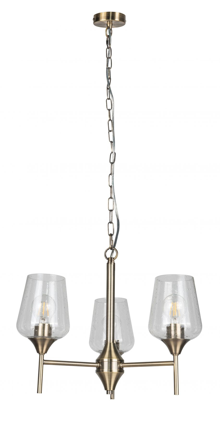 Vino 3 Light Satin Chrome/Antique Brass Ceiling Light