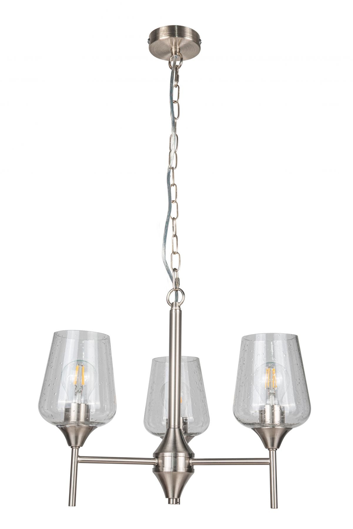 Vino 3 Light Satin Chrome/Antique Brass Ceiling Light