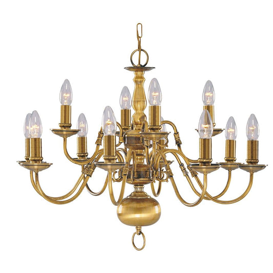 Searchlight 1019-12AB Flemish 12Lt Ceiling Pendant - Antique Brass RRP £907.00