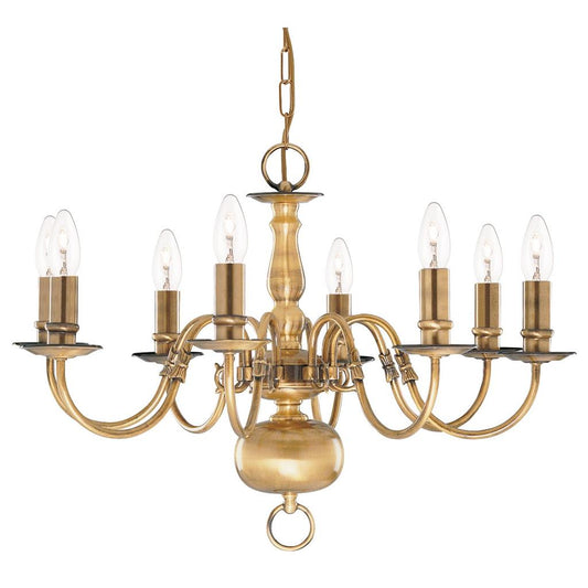 Searchlight 1019-8AB Flemish 8Lt Ceiling Pendant - Antique Brass RRP £569.00