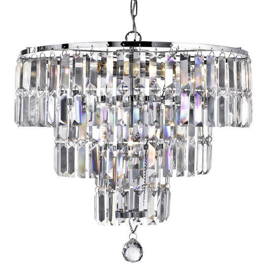 1375CC Empire 5Lt Chandelier - Chrome & Clear Crystal RRP £449.00