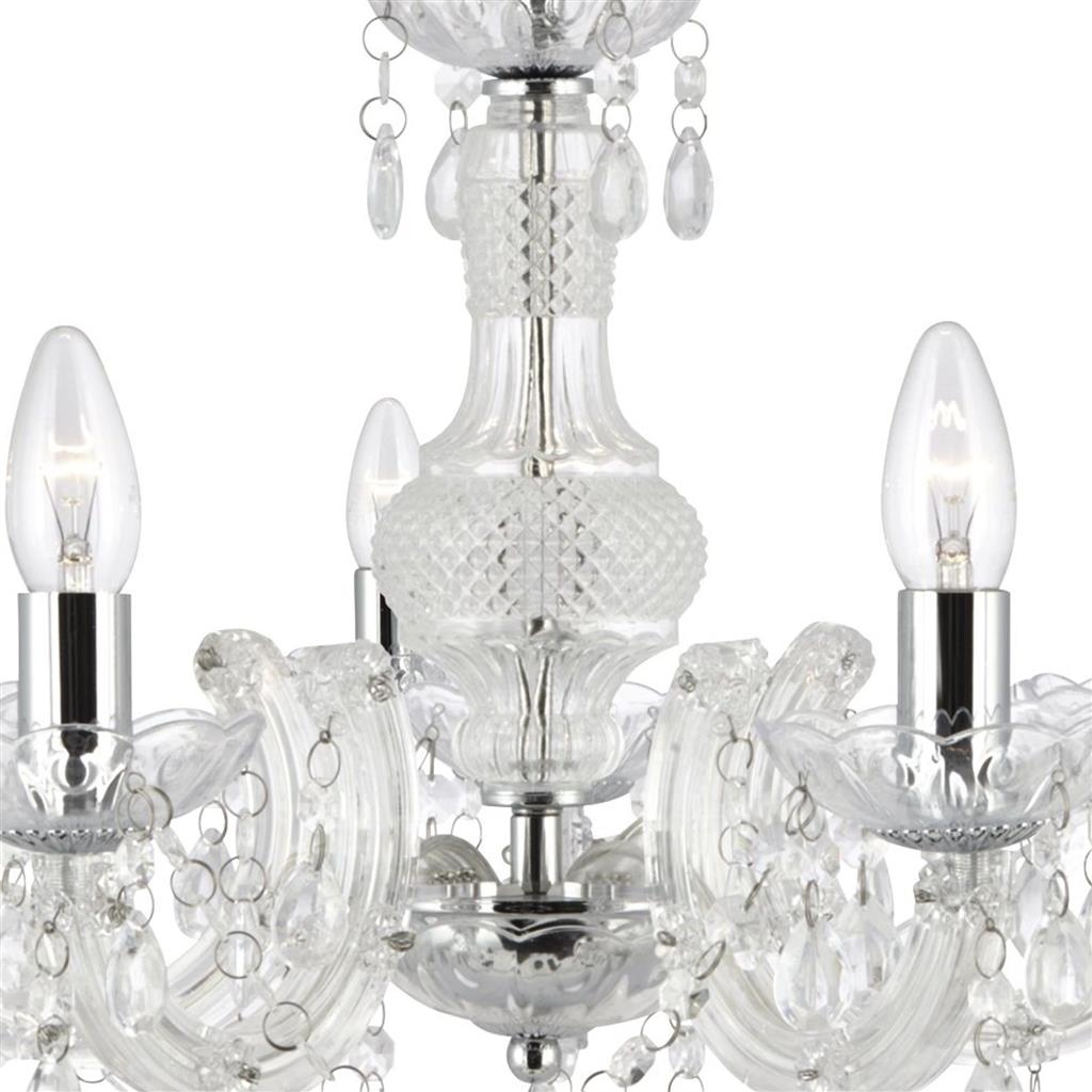 Searchlight 1455-5CL Marie Therese 5Lt Ceiling Pendant - Clear Glass & Acrylic RRP £119.00
