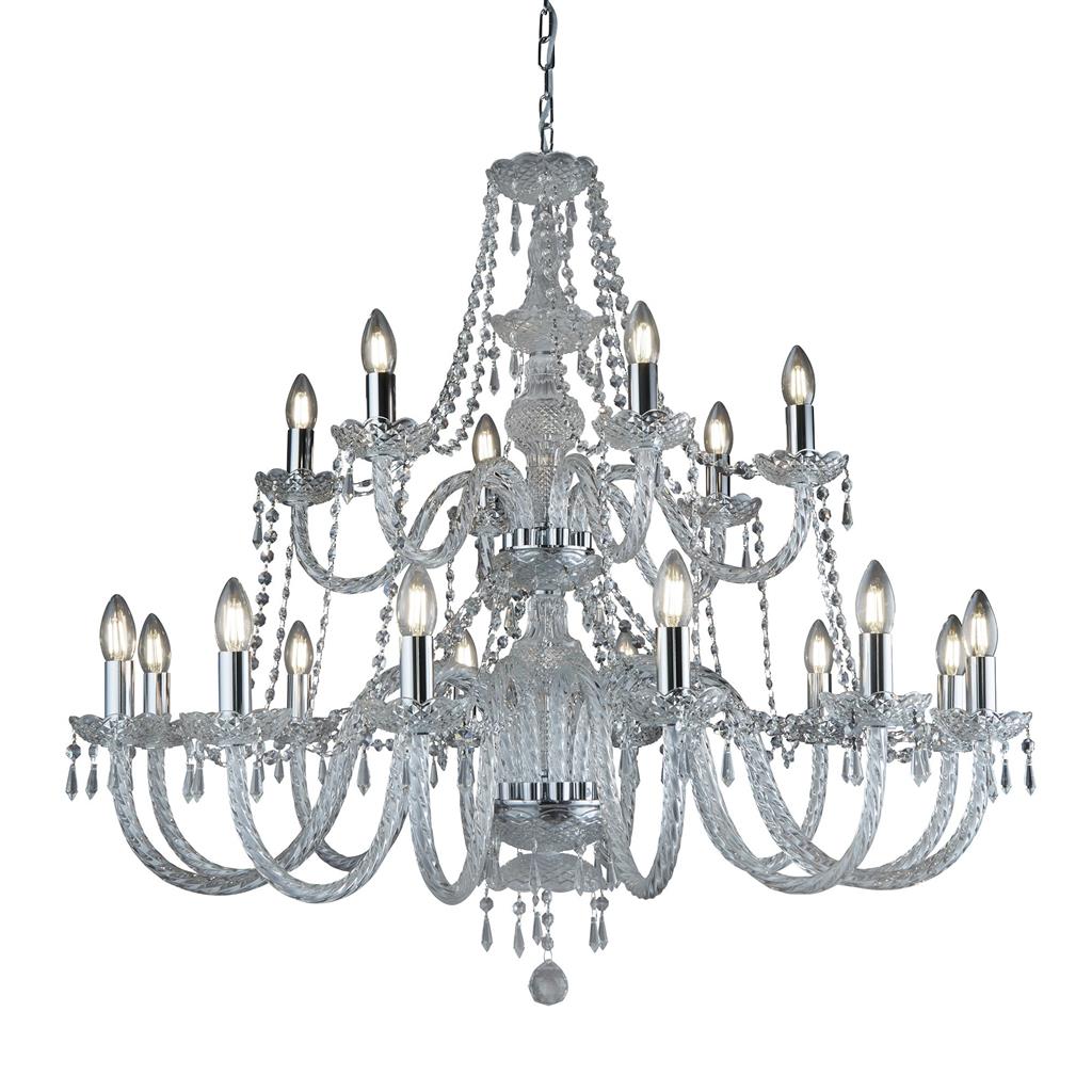 Searchlight 17218-18 Hale 18 Light Chandelier - Chrome & Clear Crystal RRP £1449.00