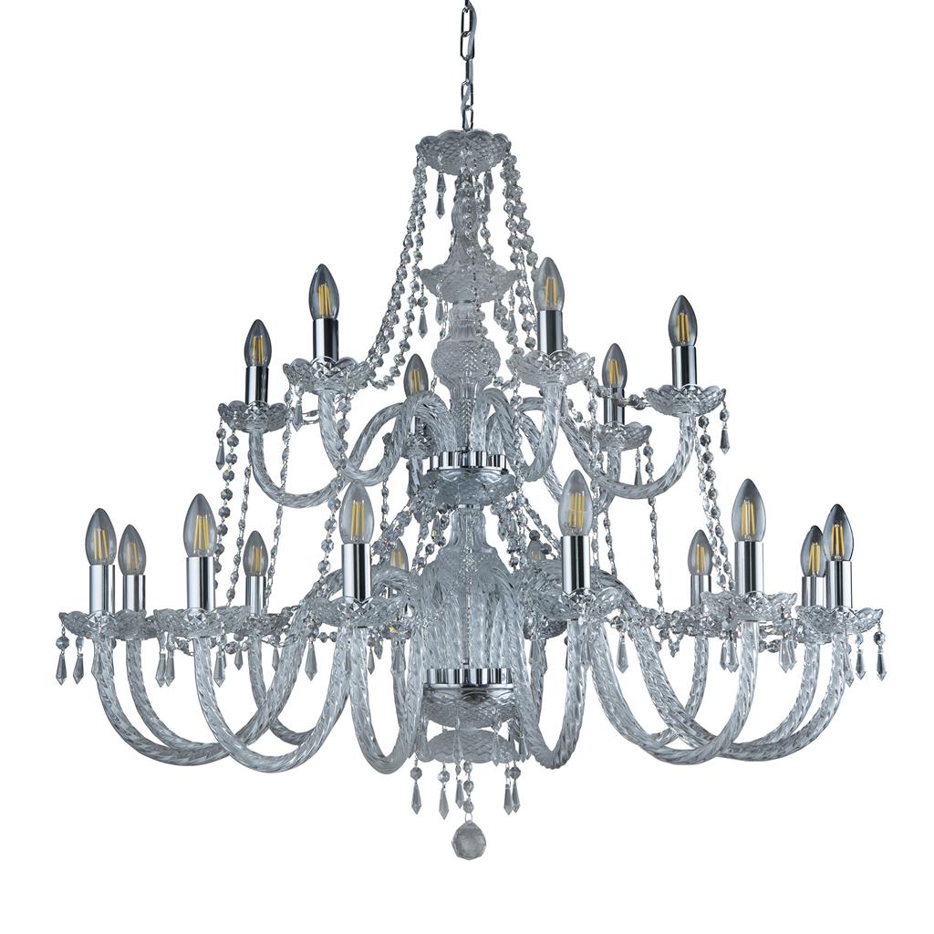 Searchlight 17218-18 Hale 18 Light Chandelier - Chrome & Clear Crystal RRP £1449.00