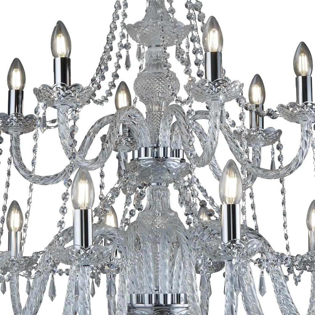 Searchlight 17218-18 Hale 18 Light Chandelier - Chrome & Clear Crystal RRP £1449.00