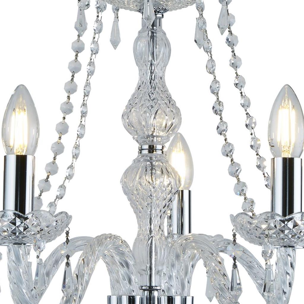 Searchlight 215-5 Hale 5 Light Chandelier - Chrome & Clear Crystal RRP £259.00