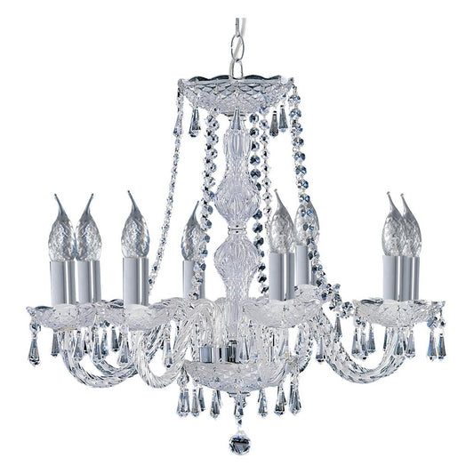 Searchlight 218-8 Hale 8 Light Chandelier - Chrome & Clear Crystal RRP £349.00