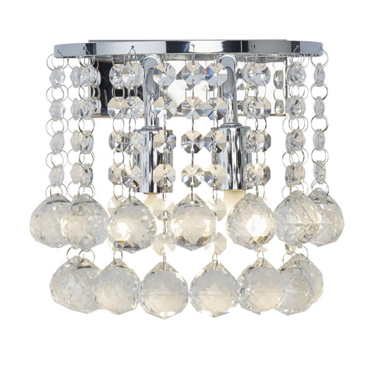 Searchlight 2402-2CC Hanna 2Lt Flush Ceiling Light - Chrome & Clear Crystal
