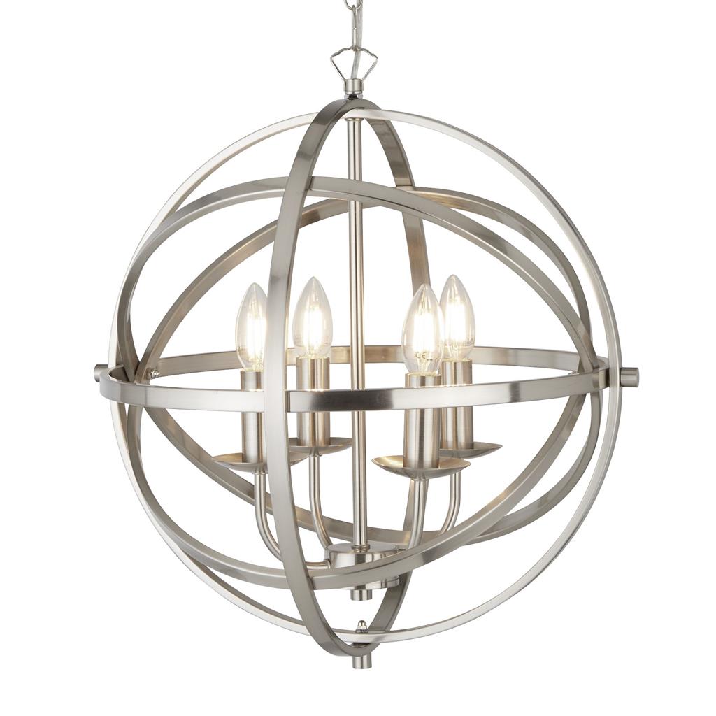 Searchlight 2474-4SS Orbit 4 Light Ceiling Pendant - Satin Silver RRP £299.00