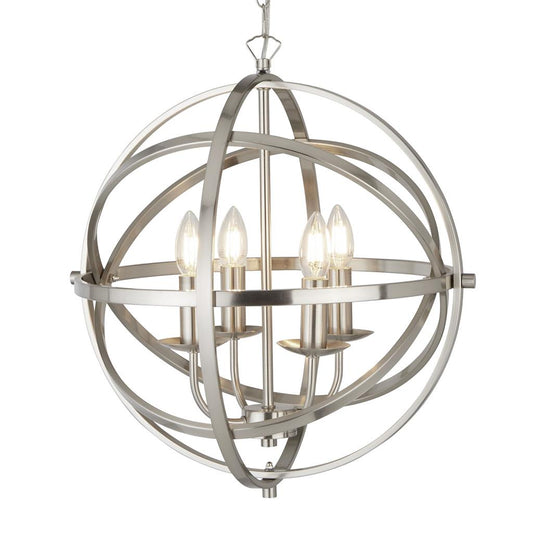 Searchlight 2474-4SS Orbit 4 Light Ceiling Pendant - Satin Silver RRP £299.00