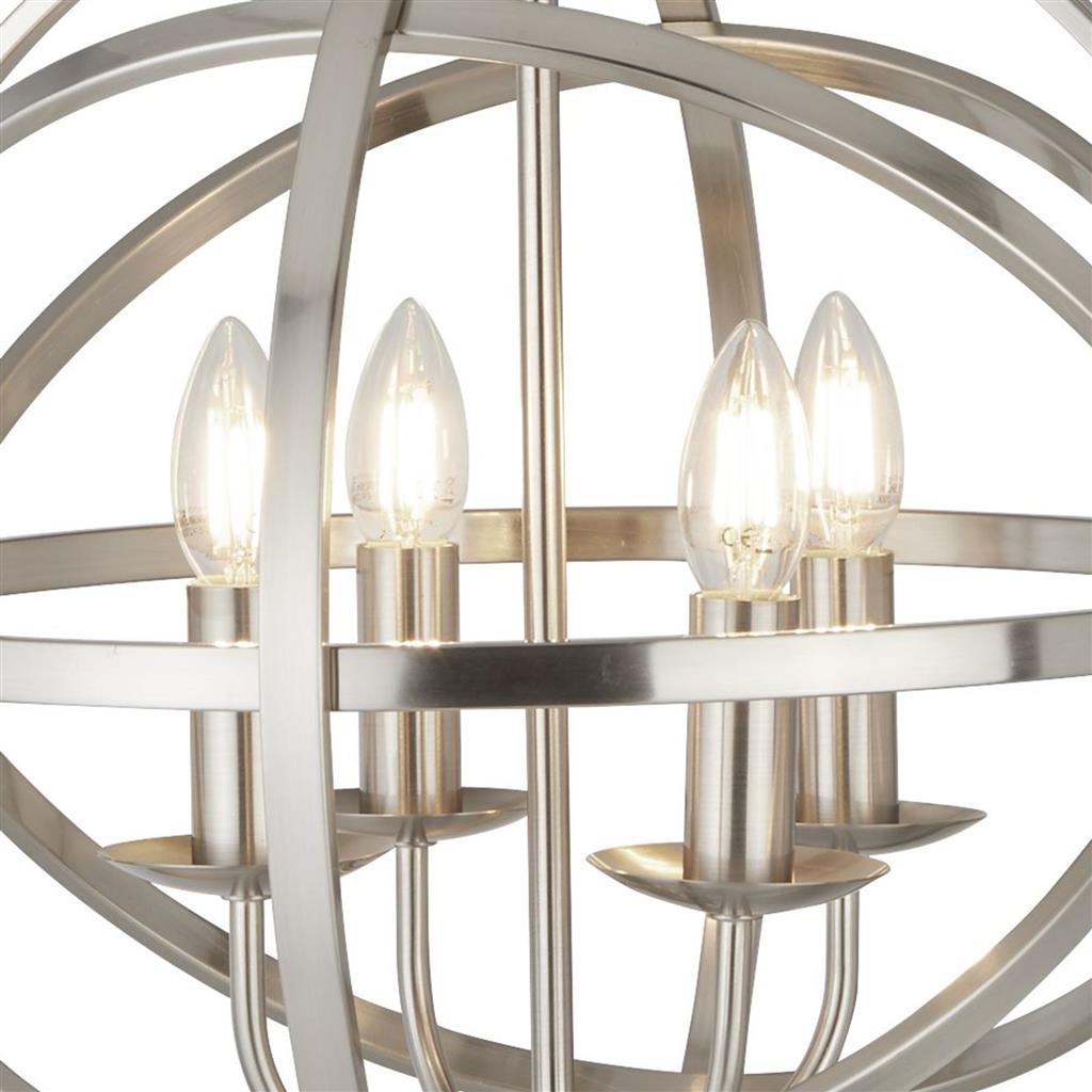 Searchlight 2474-4SS Orbit 4 Light Ceiling Pendant - Satin Silver RRP £299.00