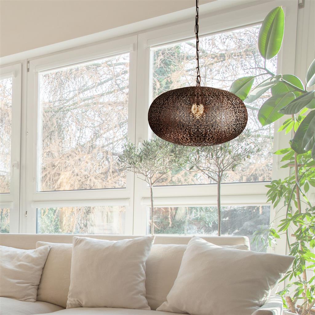 Searchlight 2672CU Fretwork Ceiling Pendant - Antique Copper RRP £139.00