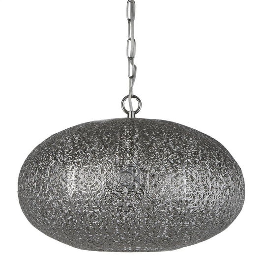 Searchlight 2672SS Fretwork Ceiling Pendant - Laser Cut Nickel RRP £139