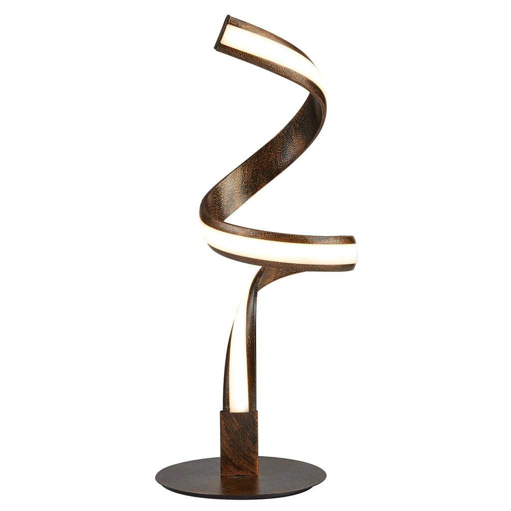 2812RU Ribbon LED Twist Table Lamp - Rustic Black/Gold Metal & Opal RRP £179.00