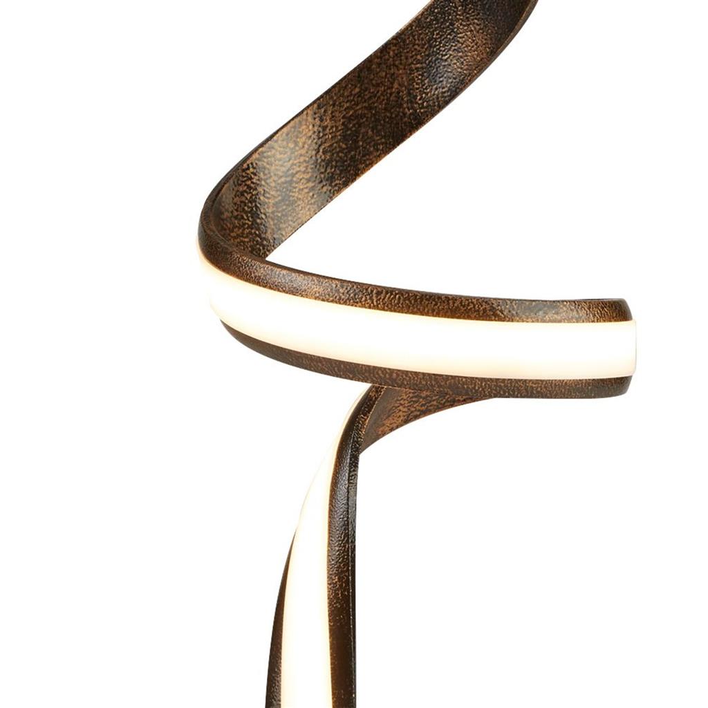 2812RU Ribbon LED Twist Table Lamp - Rustic Black/Gold Metal & Opal RRP £179.00