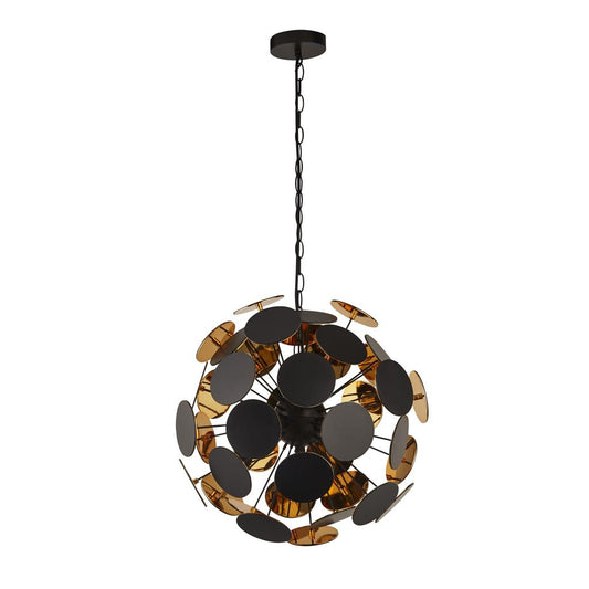 30744BG Discus 4Lt Ceiling Pendant - Black Metal/PC Discs RRP £160.00