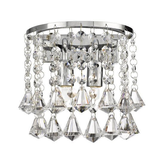 Searchlight 3302-2CC Hanna 2Lt Flush Ceiling Light - Clear Crystal & Chrome
