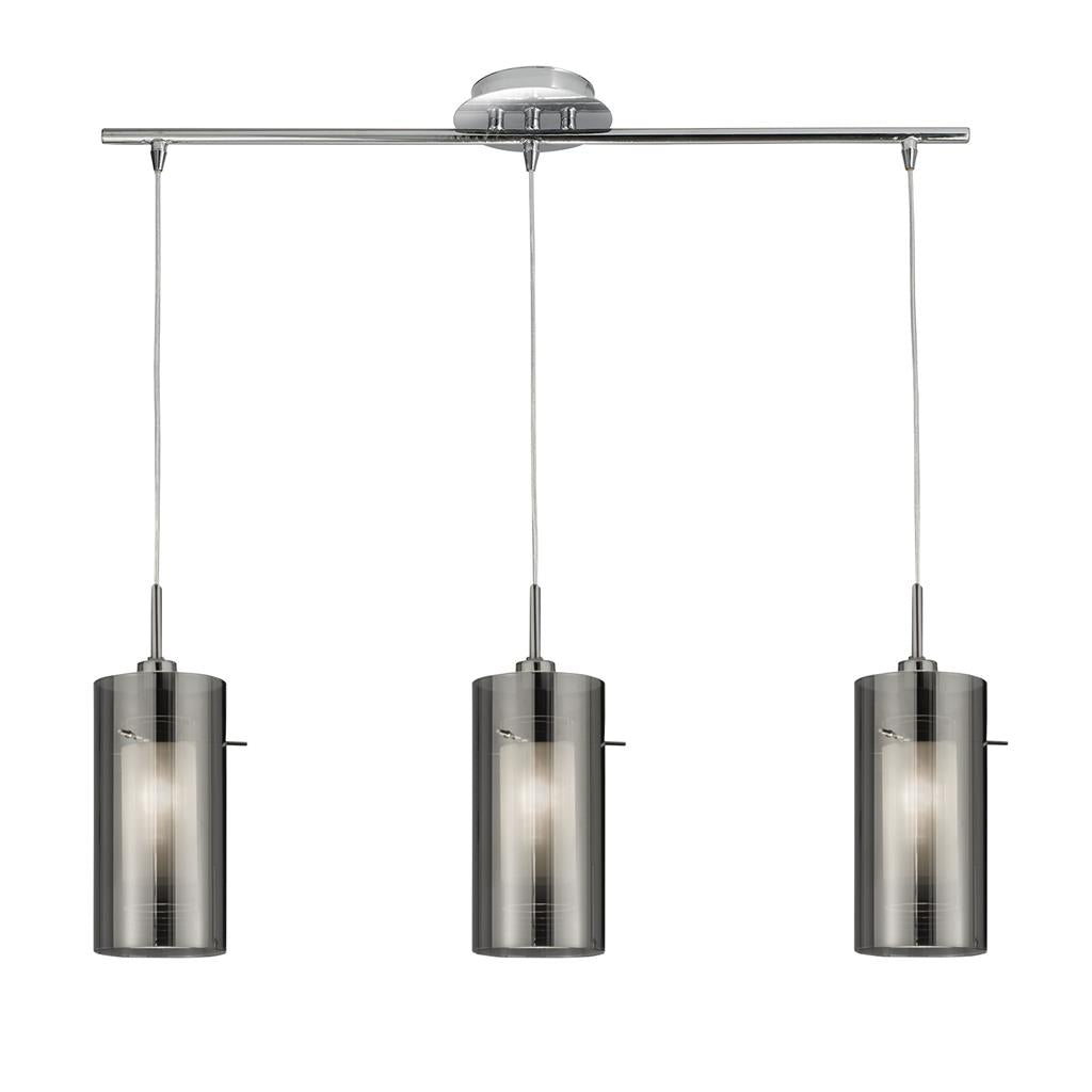 Searchlight  3303-3SM Duo 3 Light Bar Pendant - Smoked Glass with Frosted Inner RRP £149
