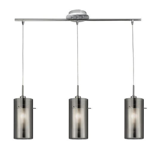 Searchlight  3303-3SM Duo 3 Light Bar Pendant - Smoked Glass with Frosted Inner RRP £149