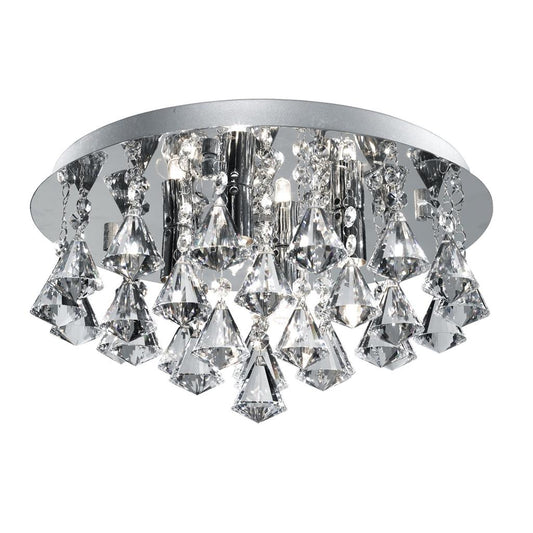 Searchlight 3304-4CC Hanna 4Lt Flush Ceiling Light - Chrome & Clear Crystal