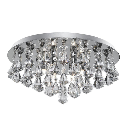 Searchlight 3306-6CC Hanna 6Lt Flush Ceiling Light - Chrome & Clear Crystal
