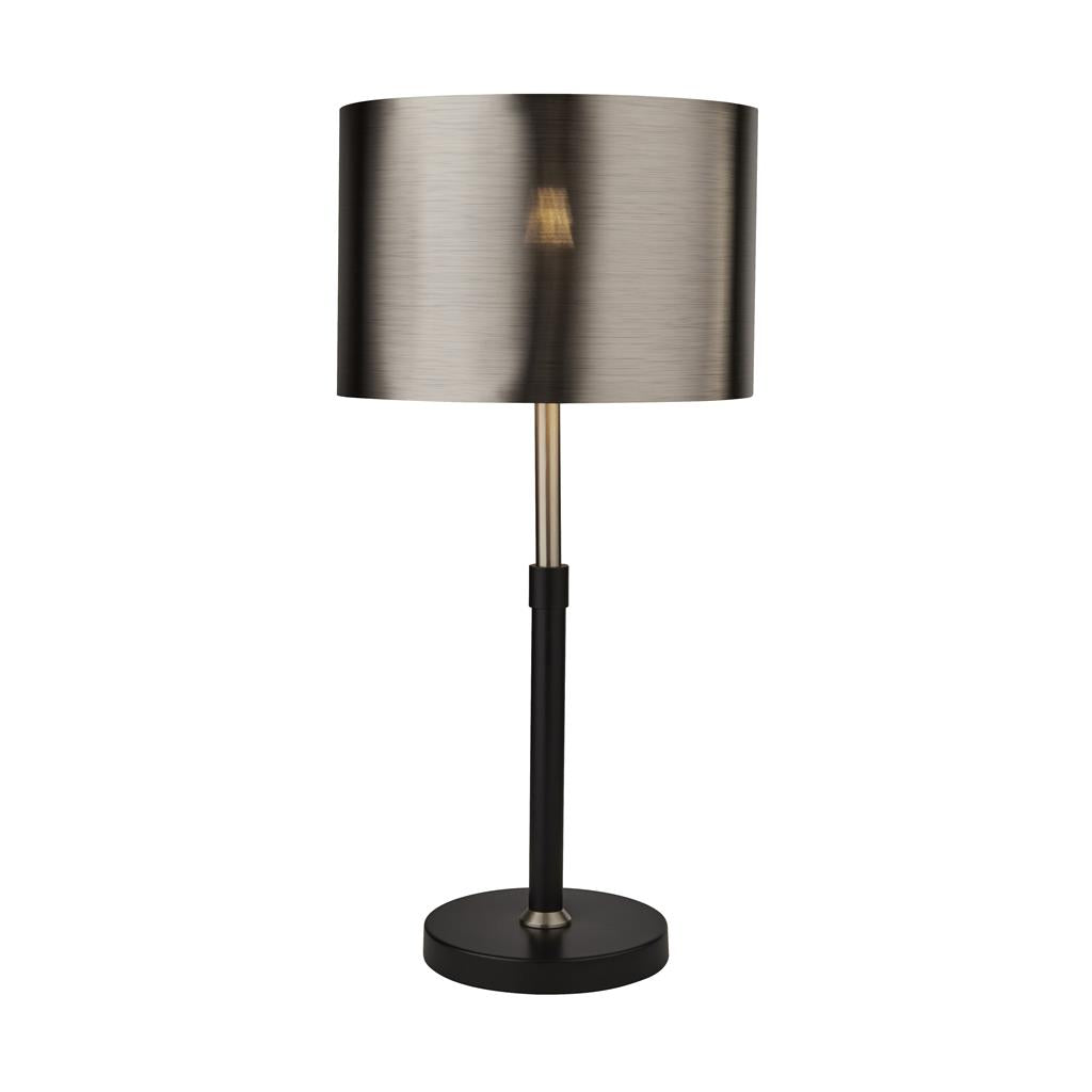 3877BK Rachel Table Lamp - Black Metal, Satin Silver & Chrome Shade RRP £120.00