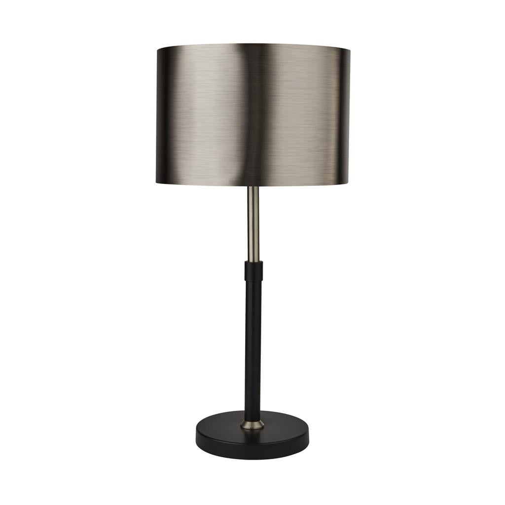 3877BK Rachel Table Lamp - Black Metal, Satin Silver & Chrome Shade RRP £120.00