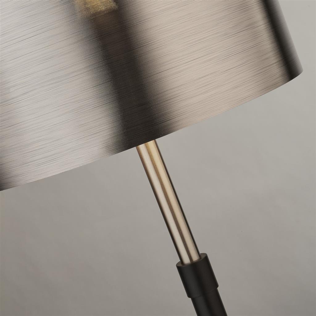3877BK Rachel Table Lamp - Black Metal, Satin Silver & Chrome Shade RRP £120.00