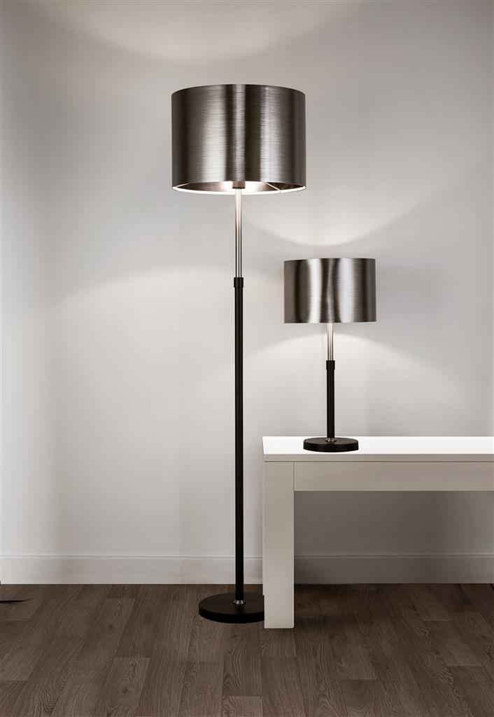 3877BK Rachel Table Lamp - Black Metal, Satin Silver & Chrome Shade RRP £120.00