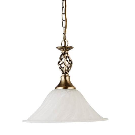 458114AB Cameroon Ceiling Pendant - Antique Brass & Glass RRP £89.00