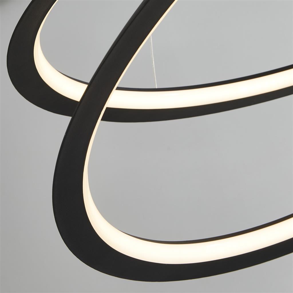 518711BK Swirl II LED Ceiling Pendant - Sand Black & Opal RRP £319.00