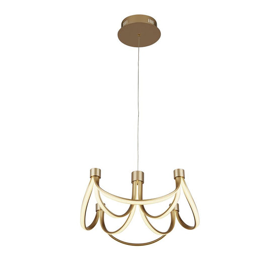 SEARCHLIGHT 58184-8GO Signature 8Lt LED Ceiling Pendant - Gold & Opal RRP £299.00