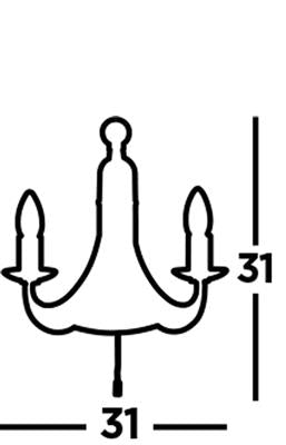 Searchlight 6342-2BK Maypole 2 Light Wall Light - Black Iron RRP £75.00