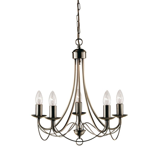 Searchlight 6345-5AB Maypole 5 Light Ceiling Pendant - Antique Brass RRP £139.00