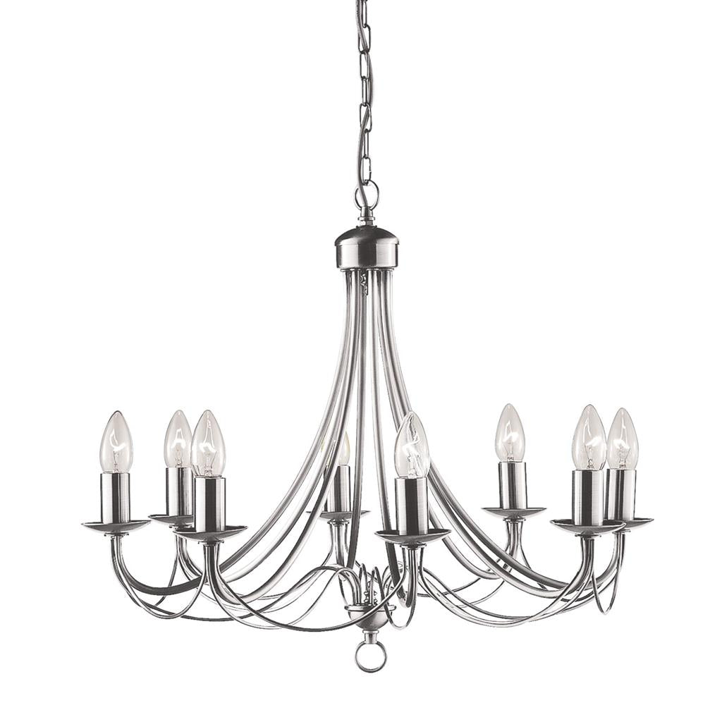 Searchlight 6348-8SS Maypole 8 Light Ceiling Pendant - Satin Silver RRP £189.00