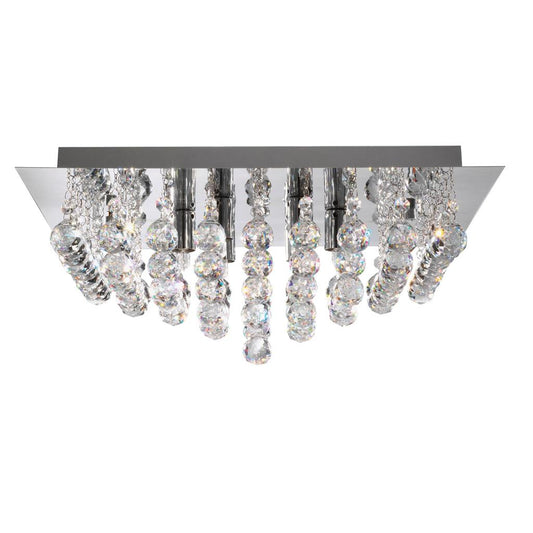 Searchlight 6404-4CC Hanna 4Lt Flush Ceiling Light - Chrome & Clear Crystal