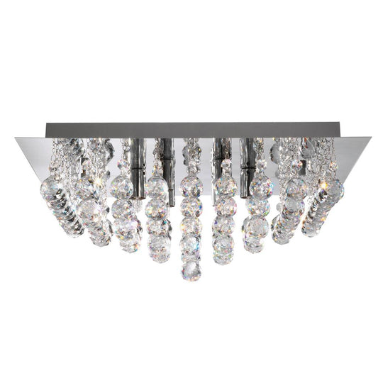 Searchlight 6406-6CC Hanna 6Lt Flush Ceiling Light - Chrome & Clear Crystal