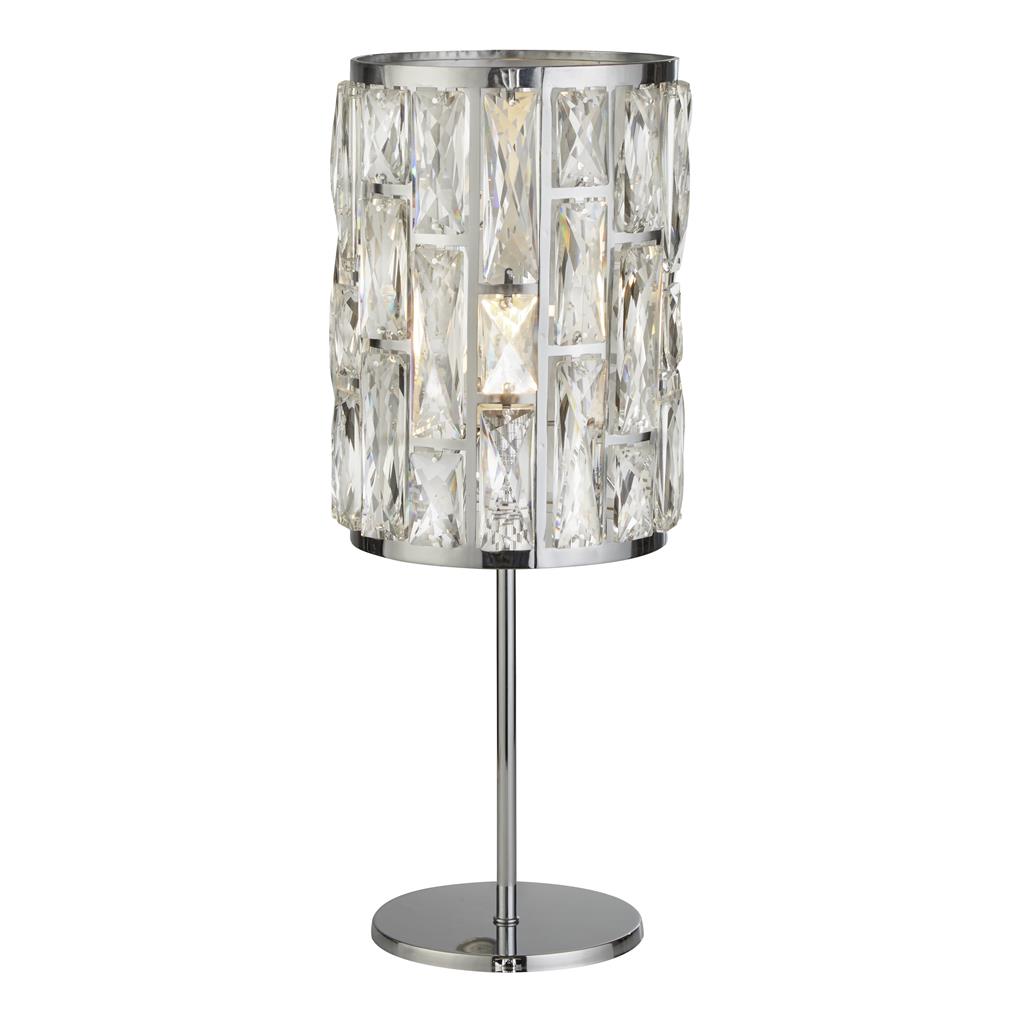 Searchlight 6584CC Bijou 1 Light Chrome Table Lamp Crystal Glass RRP £165.00