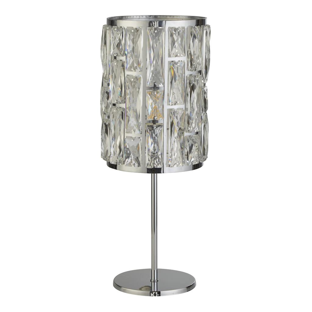 Searchlight 6584CC Bijou 1 Light Chrome Table Lamp Crystal Glass RRP £165.00