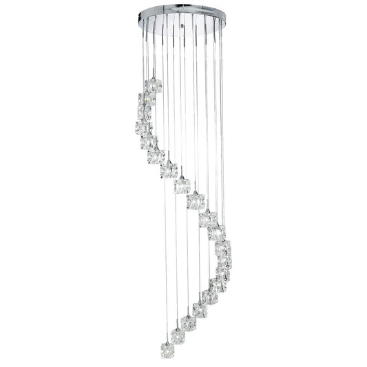 Searchlight 6720-20-LED Ice Cube 20Lt 1.8m LED Multi-Drop Pendant - Glass & Chrome RRP £549.99