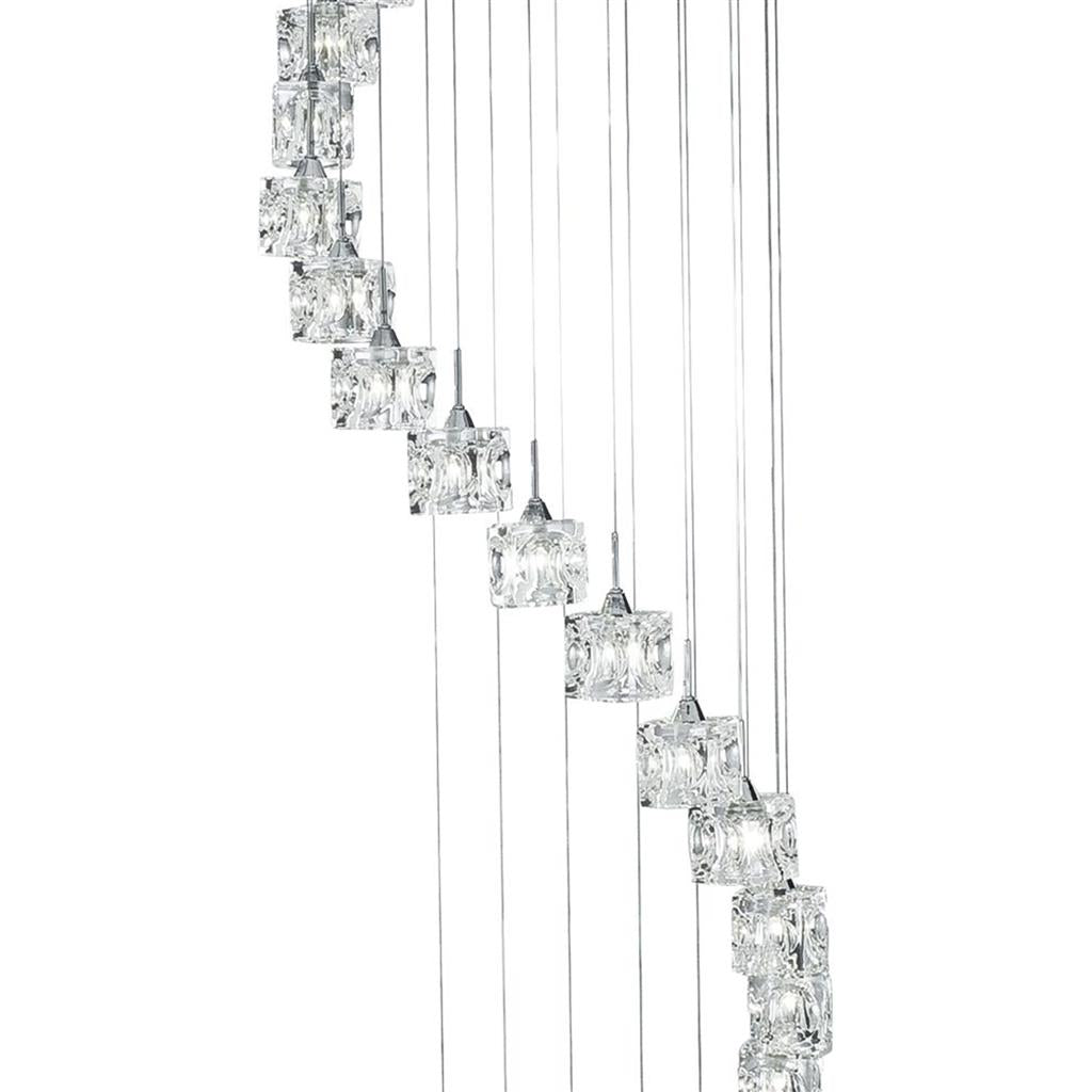 Searchlight 6720-20-LED Ice Cube 20Lt 1.8m LED Multi-Drop Pendant - Glass & Chrome RRP £549.99