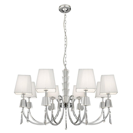 Searchlight 6888-8CC Portico 8 Light Ceiling Pendant- Chrome/Acrylic & String Shades RRP £519