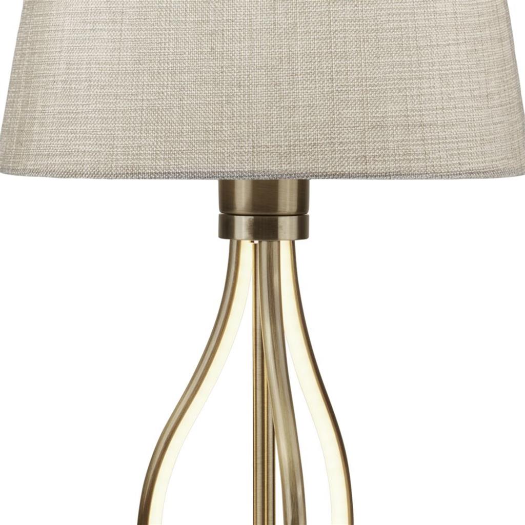 7484AB Vegas LED Table Lamp - Antique Brass & Hessian Shade RRP £109.00