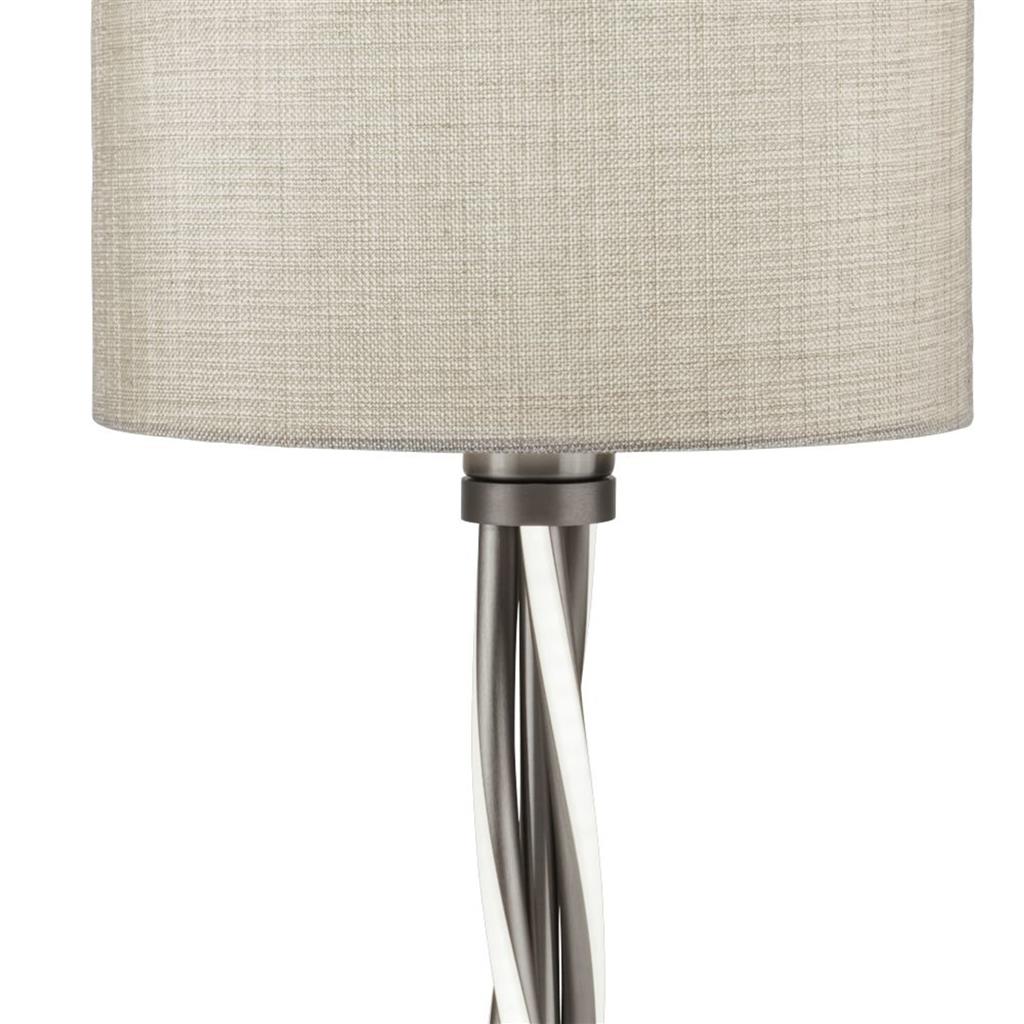 SL7564SS Vegas LED Table Lamp - Satin Silver & Hessian Shade RRP £118.00